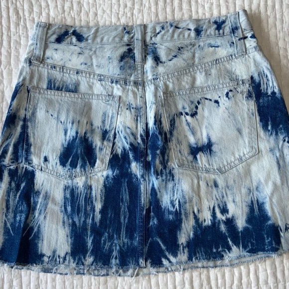 Brand New w Tags! MADEWELL Rigid Denim A Line Mini Skirt Tie Dye Size 28 - Picture 9 of 9